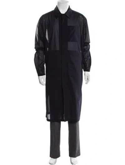 Pre-owned Prada 2018 Trench Coat In Blue
