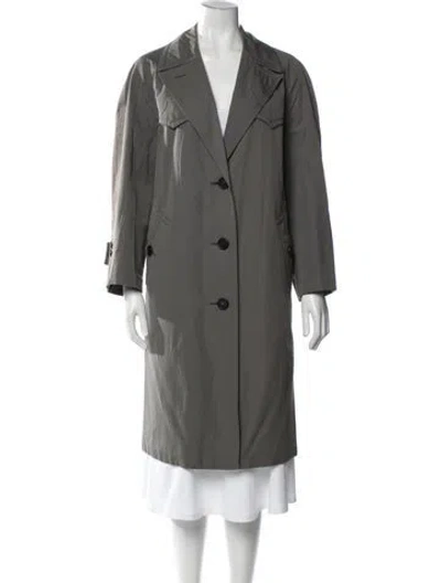 Pre-owned Prada 2018 Trench Coat In Gray