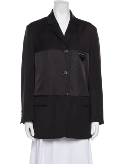 Pre-owned Prada 2018 Virgin Wool Blazer In Black