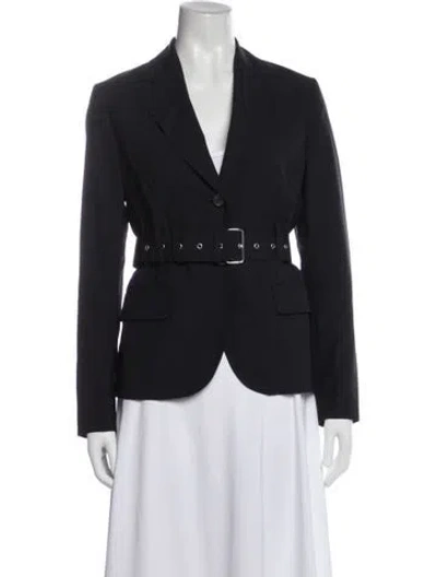 Pre-owned Prada 2018 Virgin Wool Blazer In Blue