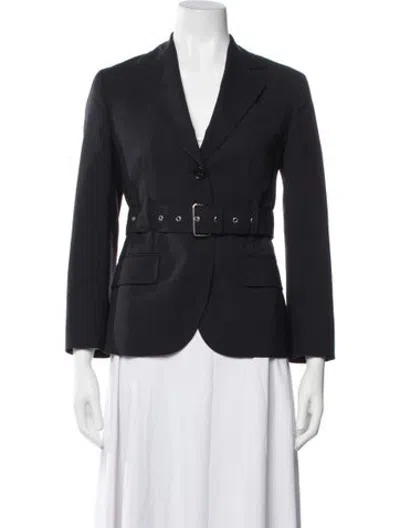 Pre-owned Prada 2018 Virgin Wool Blazer In Blue