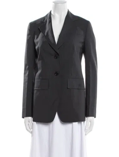 Pre-owned Prada 2018 Virgin Wool Blazer In Gray