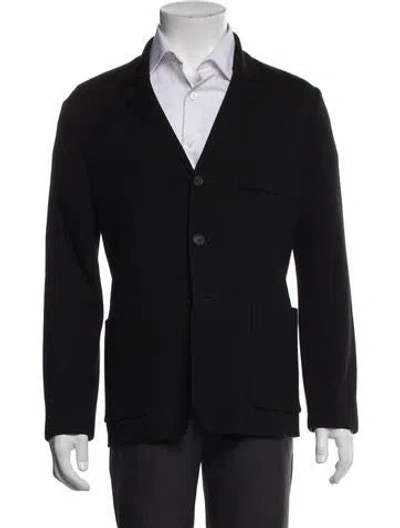 Pre-owned Prada 2018 Virgin Wool Cardigan In Black
