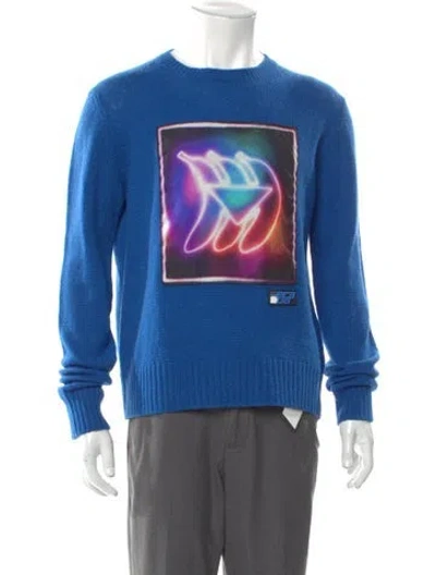 Pre-owned Prada 2018 Virgin Wool Pullover In Blue