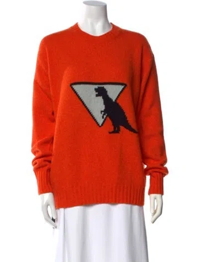 Pre-owned Prada 2018 Virgin Wool Pullover W/ Tags In Orange