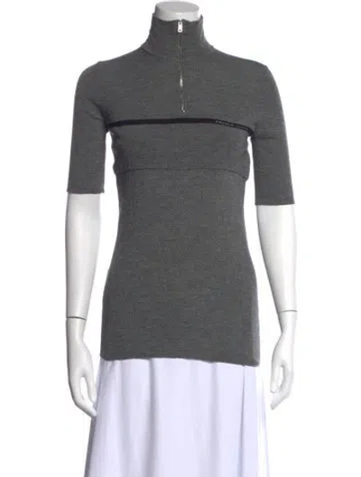Pre-owned Prada 2018 Virgin Wool Sweater In Gray