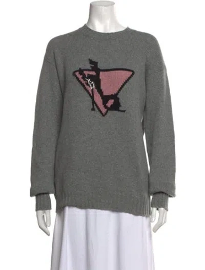 Pre-owned Prada 2018 Virgin Wool Sweater In Grey