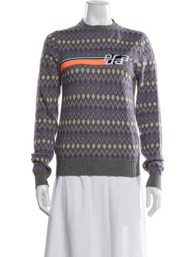 Pre-owned Prada 2018 Virgin Wool Sweater In Purple