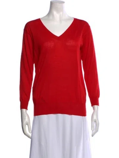 Pre-owned Prada 2018 Virgin Wool Sweater In Red