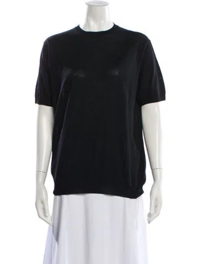 Pre-owned Prada 2018 Virgin Wool T-shirt In Black