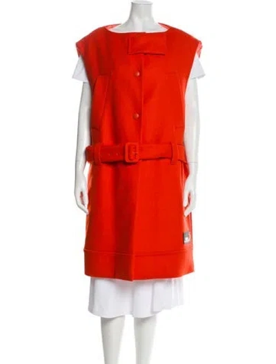 Pre-owned Prada 2018 Virgin Wool Vest In Orange