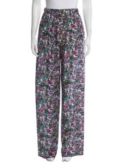 Pre-owned Prada 2018 Wide Leg Pants In Green/purple