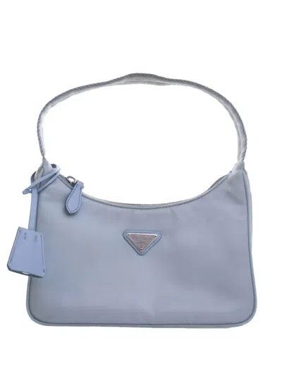 Pre-owned Prada 2019-2025 Mini Re Nylon Re Edition 2000 Shoulder Bag In Blue