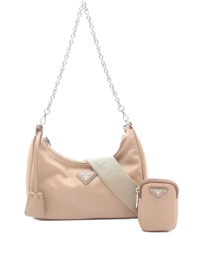 Pre-owned Prada 2019-2025 Re Nylon Re Edition 2005 Satchel In Brown