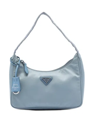 Pre-owned Prada 2019-2025 Tessuto Re Edition 2000 Shoulder Bag In Blue