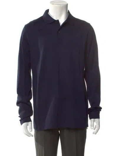 Pre-owned Prada 2019 Collar Polo Shirt W/ Tags In Blue