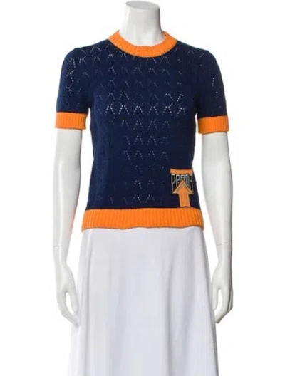 Pre-owned Prada 2019 Colorblock Pattern Sweater In Blue