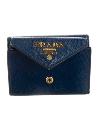 Pre-owned Prada 2019 Compact Wallet In Blue
