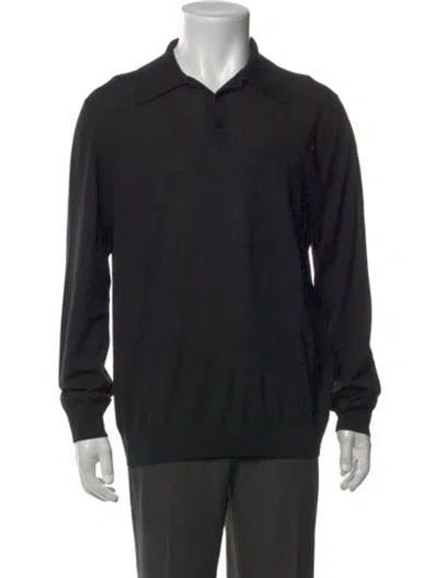 Pre-owned Prada 2019 Crew Neck Polo Shirt In Black