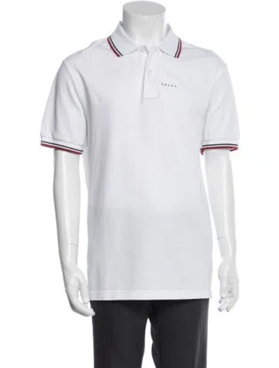 Pre-owned Prada 2019 Crew Neck Polo Shirt In White