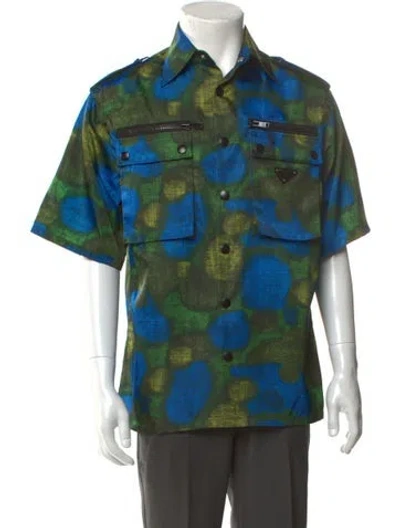 Pre-owned Prada 2019 Enameled Metal Triangle Shirt W/ Tags In Multi