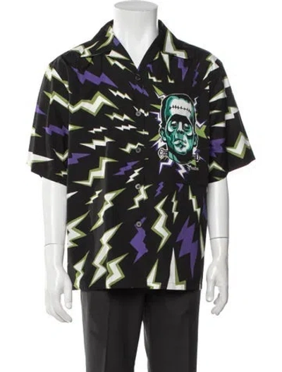 Pre-owned Prada 2019 Graphic Print Shirt In Black