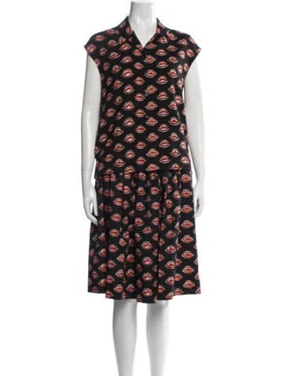 Pre-owned Prada 2019 Graphic Print Skirt Set In Black