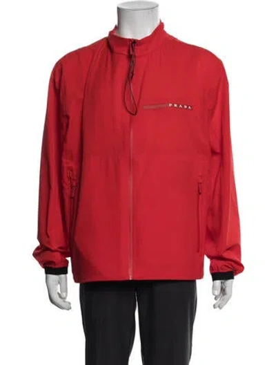 Pre-owned Prada 2019 Linea Rossa Light Bi-stretch Windbreaker In Red