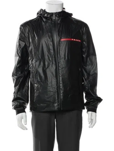 Pre-owned Prada 2019 Linea Rossa Windbreaker In Black