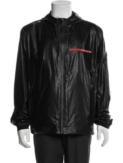 Pre-owned Prada 2019 Linea Rossa Windbreaker W/ Tags In Black