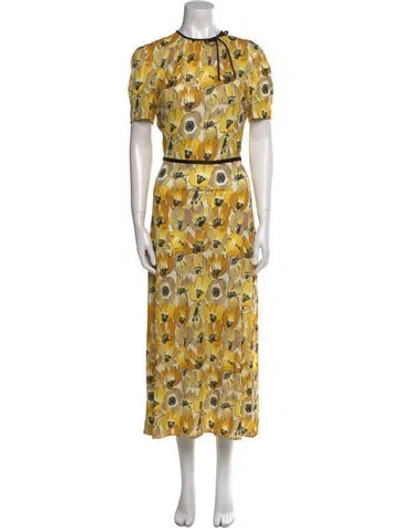 Pre-owned Prada 2019 Long Dress In Yellow