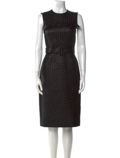 Pre-owned Prada 2019 Midi Length Dress In Black