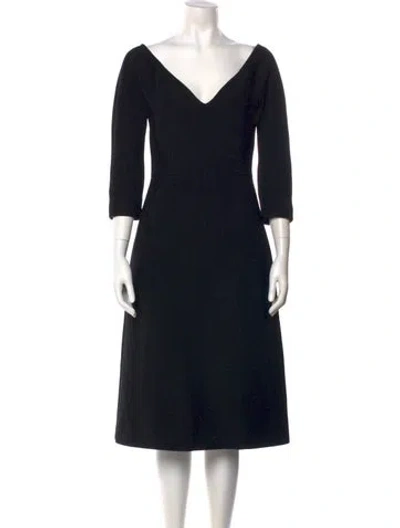 Pre-owned Prada 2019 Midi Length Dress In Black