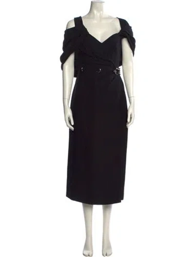 Pre-owned Prada 2019 Midi Length Dress In Black