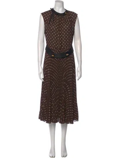 Pre-owned Prada 2019 Midi Length Dress In Brown