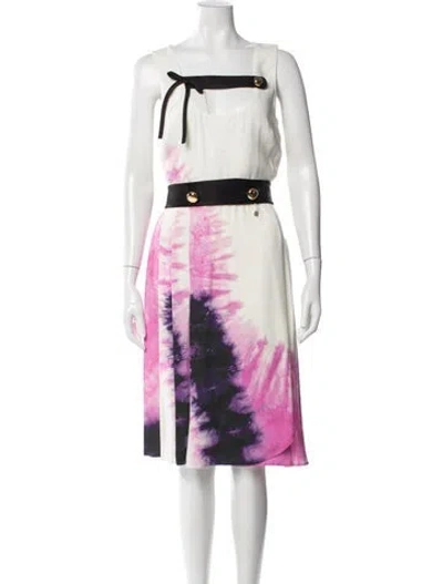 Pre-owned Prada 2019 Midi Length Dress W/ Tags In Purple/white