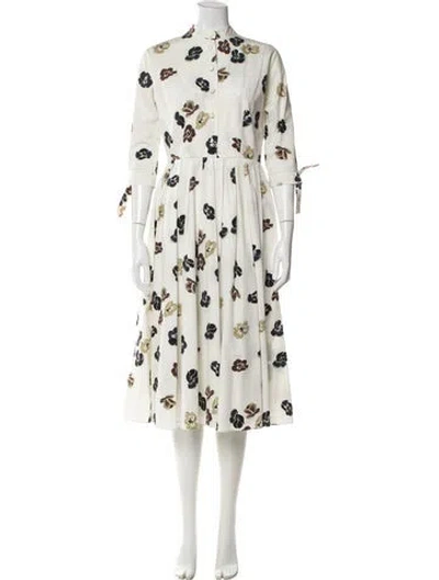 Pre-owned Prada 2019 Midi Length Dress In White