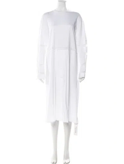 Pre-owned Prada 2019 Midi Length Dress In White