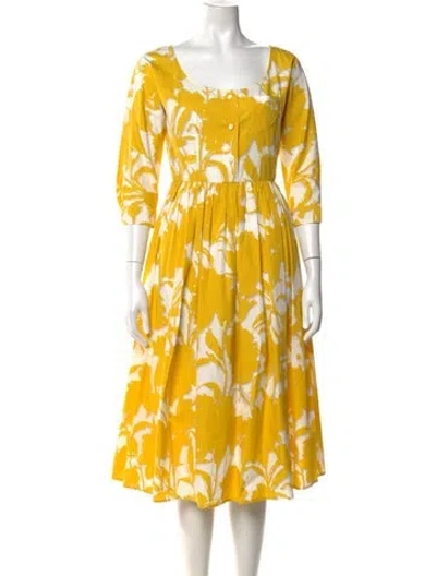 Pre-owned Prada 2019 Midi Length Dress In Yellow