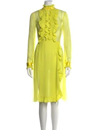 Pre-owned Prada 2019 Midi Length Dress In Yellow