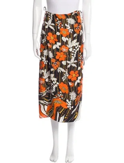 Pre-owned Prada 2019 Midi Length Skirt In Orange