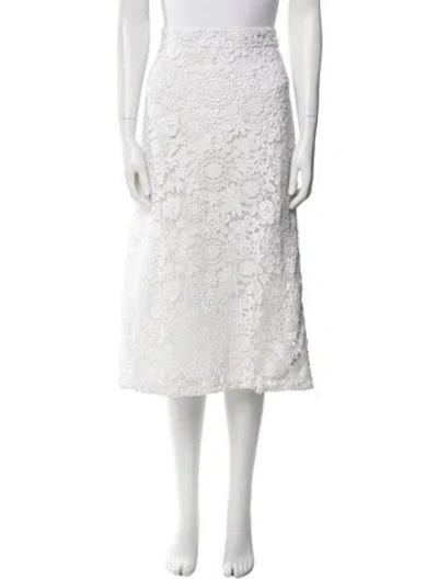 Pre-owned Prada 2019 Midi Length Skirt In White