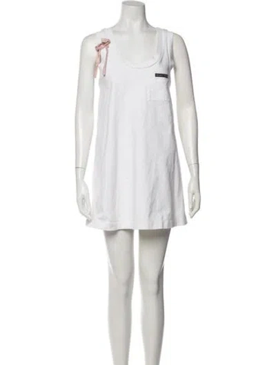 Pre-owned Prada 2019 Mini Dress In White