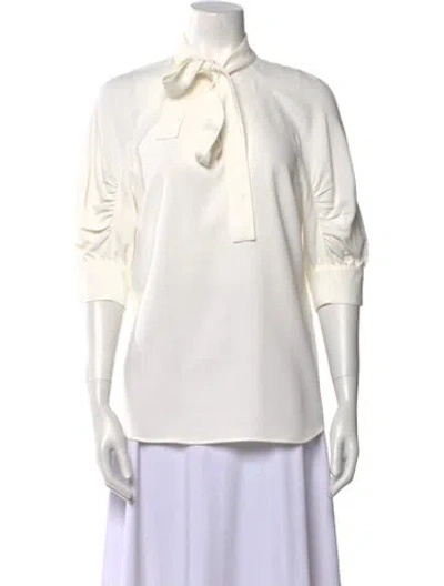 Pre-owned Prada 2019 Mock Neck Top In White