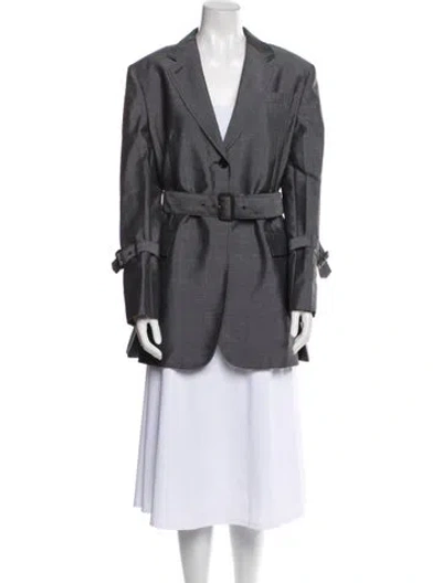 Pre-owned Prada 2019 Mohair Blazer In Gray