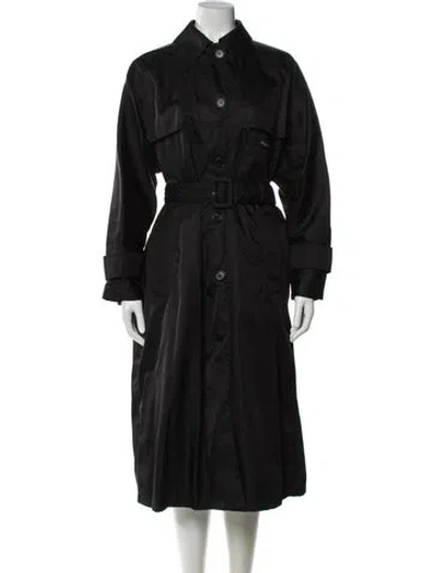 Pre-owned Prada 2019 Nylon Trench Coat In Black