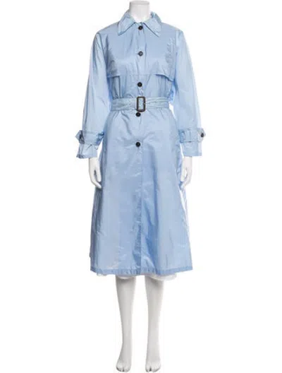 Pre-owned Prada 2019 Nylon Trench Coat In Blue