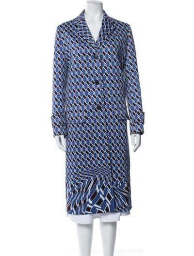 Pre-owned Prada 2019 Patterned Coat In Blue