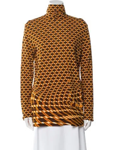 Pre-owned Prada 2019 Printed Blouse In Orange