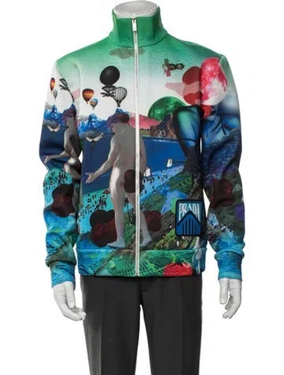 Pre-owned Prada 2019 Printed Jacket In Green